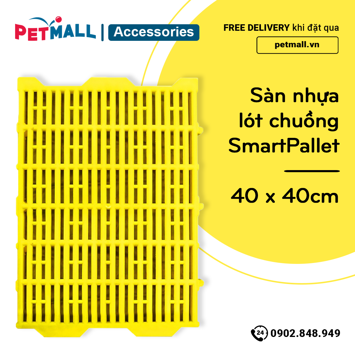 [HCM]Sàn nhựa lót chuồng SmartPallet 40c x 40cm petmall