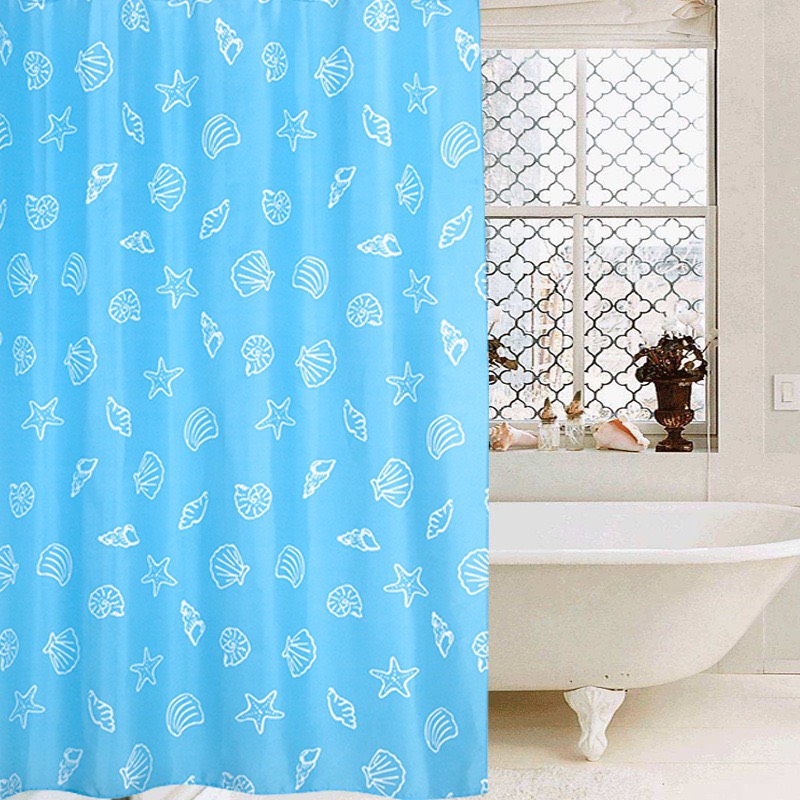 Rèm phòng tắm vải poly chống thấm nước kèm 12 móc treo 180cm x 180cm - vo so