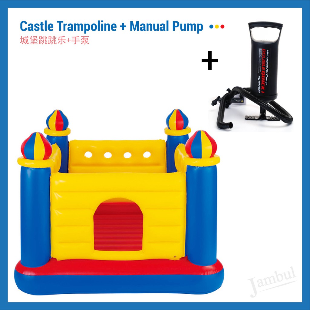 INTEX Children's Inflatable Castle Indoor Naughty Castle Trampoline Toy Trampoline Playground Mainan Budak 48259 Đồ Chơi Trẻ Em Trong Nhà Lâu Đài