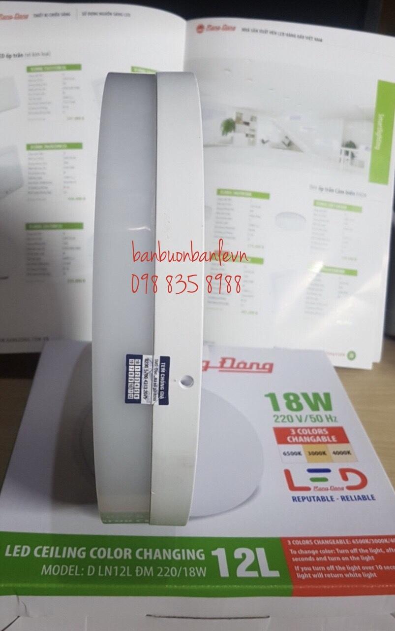 Đèn LED Ốp trần Tròn 18W Đổi màu Rạng Đông