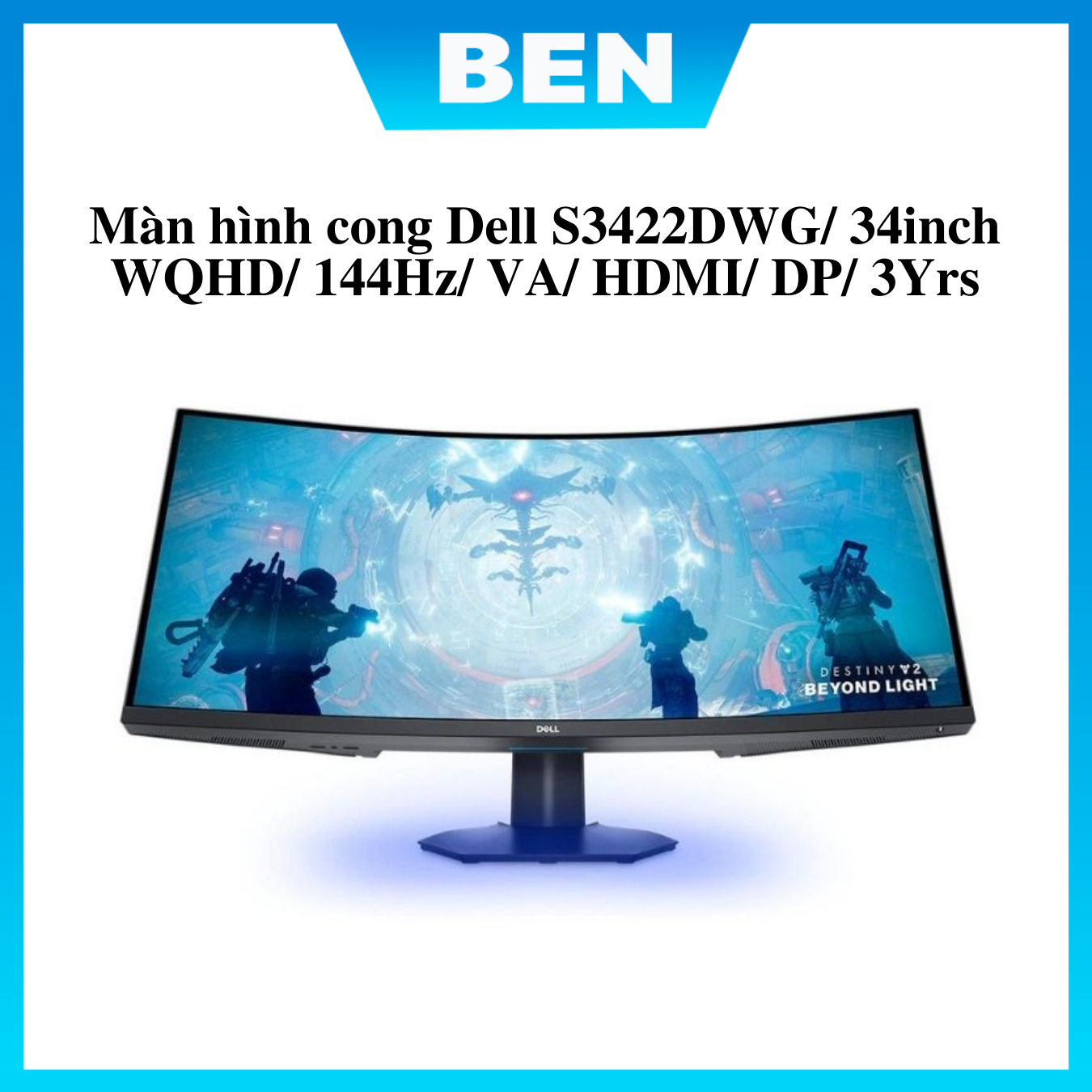 Màn hình cong dell s3422dwg/ 34inch wqhd/ 144hz/ va/ hdmi/ dp/ 3yrs
