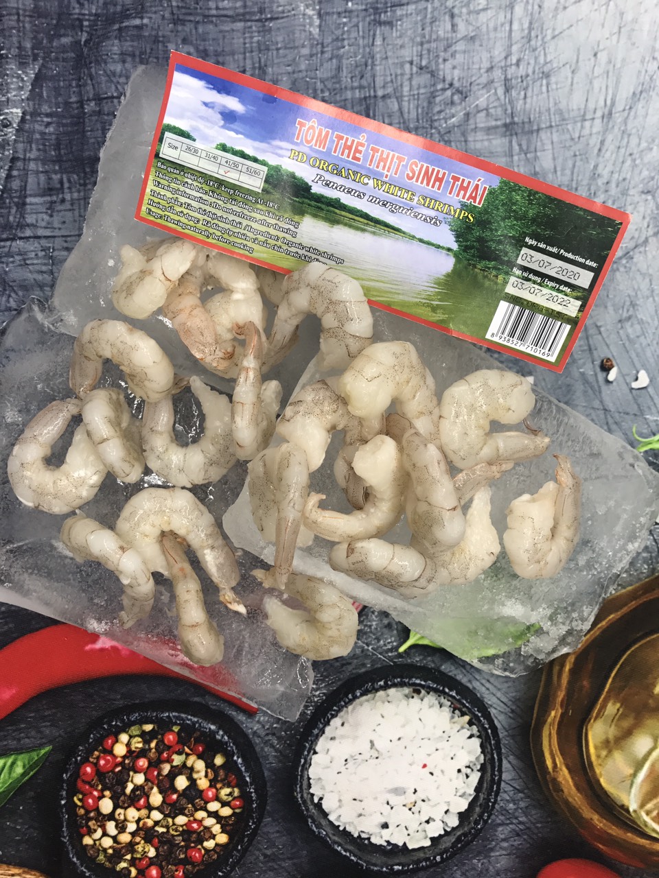 Tôm thẻ thịt sinh thái Seaprodex kích cỡ 41/50 - 250gr