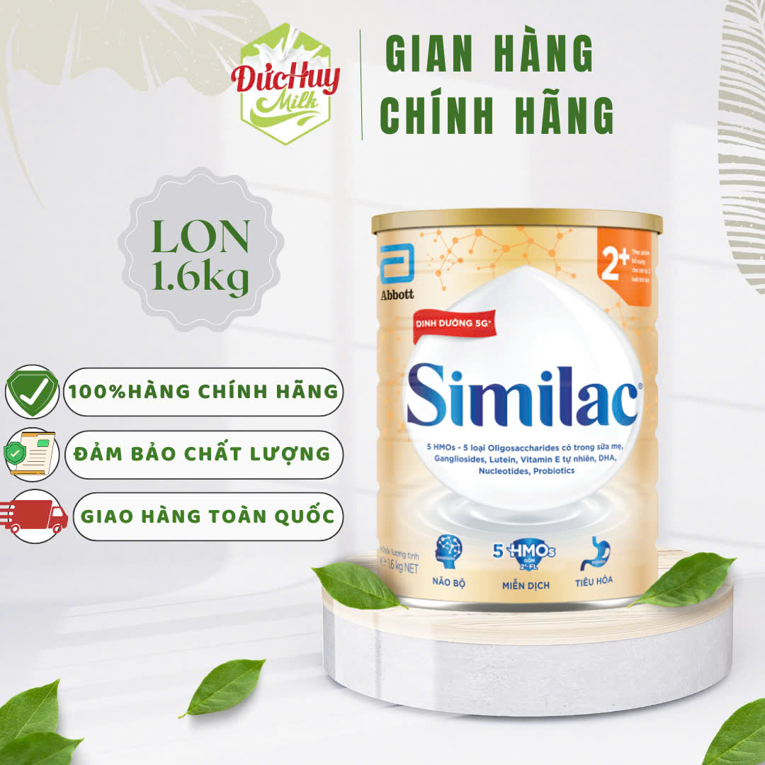 Sữa bột Similac 2+ 800G/1.6kg lon Dinh Dưỡng 5G Mới