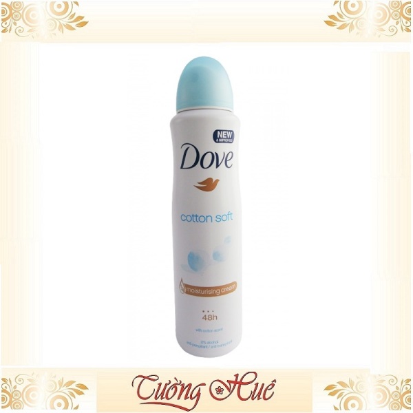 Xịt Khử Mùi Dove Cotton Soft Moisturising Cream 48H - 150ml - Cotton. nhập khẩu