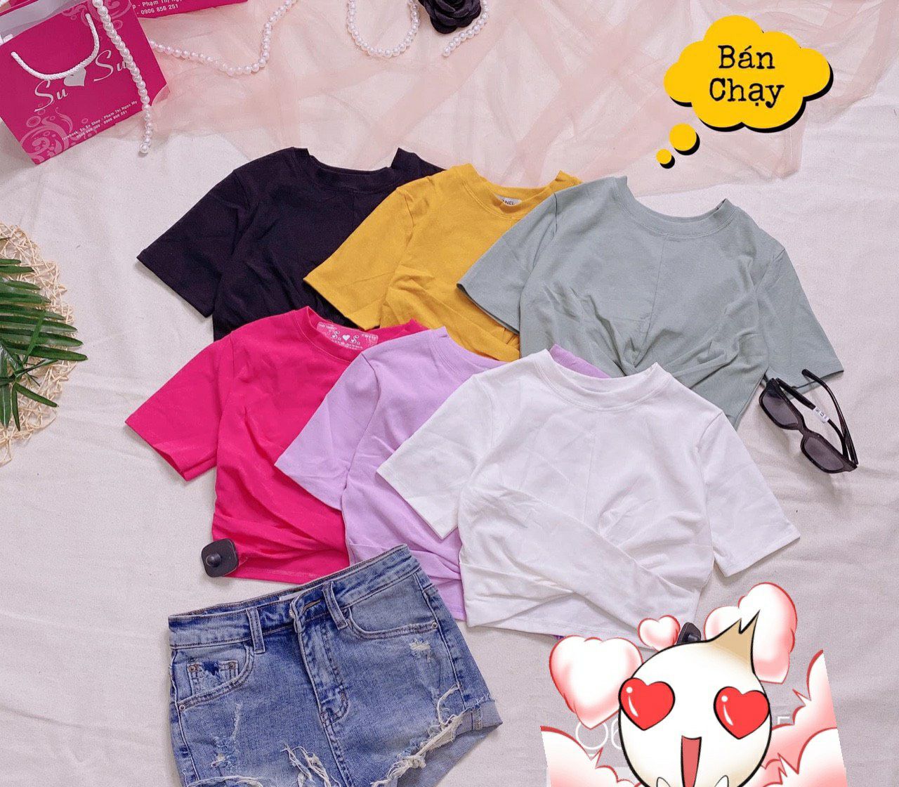 ÁO THUN CROPTOP NGANG NGỰC FORM DƯỚI 45 KG
