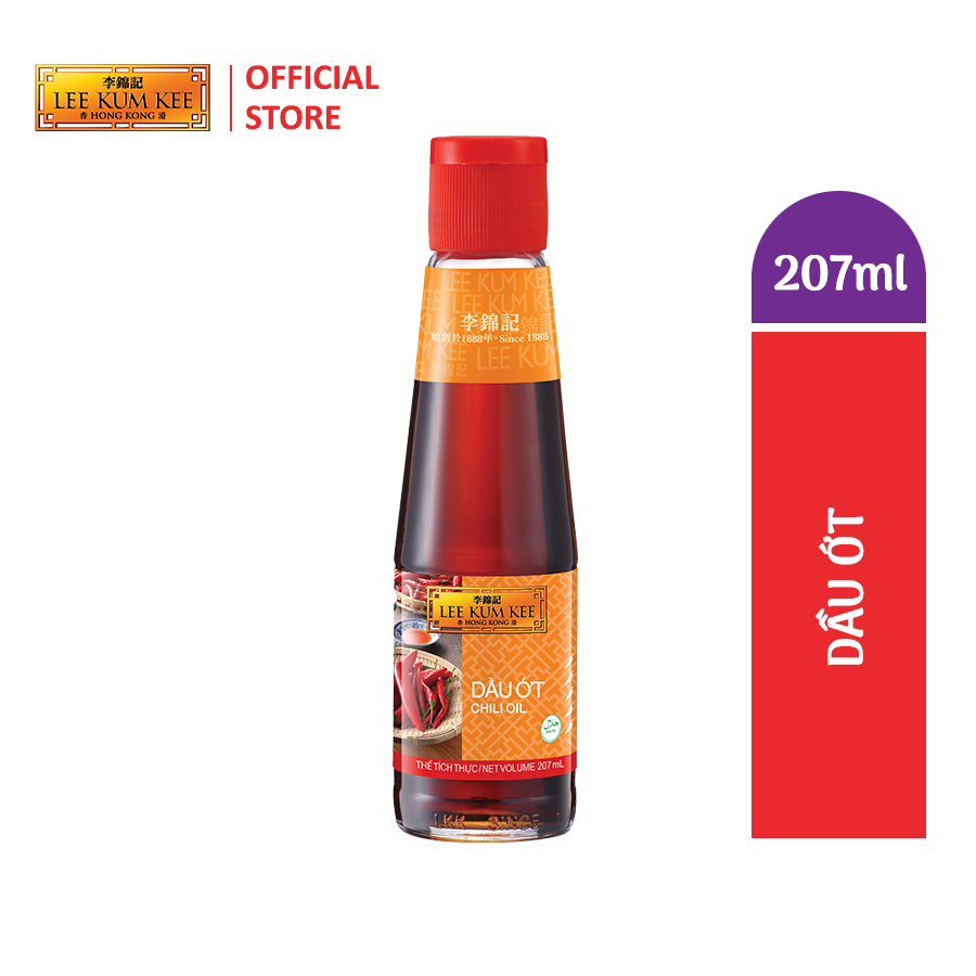 [Đơn 150K Tặng Gói Sốt] Dầu ớt LEE KUM KEE CHILLI OIL chai thủy tinh 207 ml