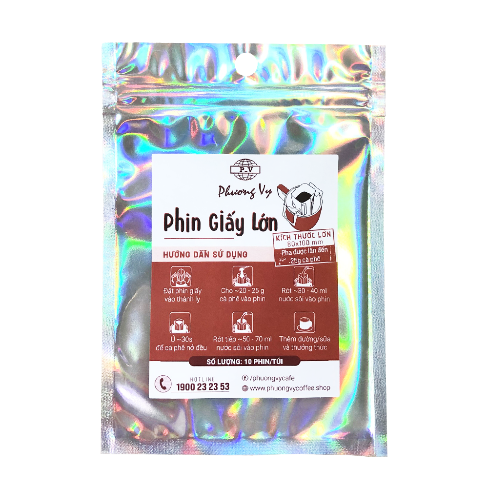 Combo 10 Phin Giấy Lớn Phương Vy Coffee pha cà phê tiện lợi