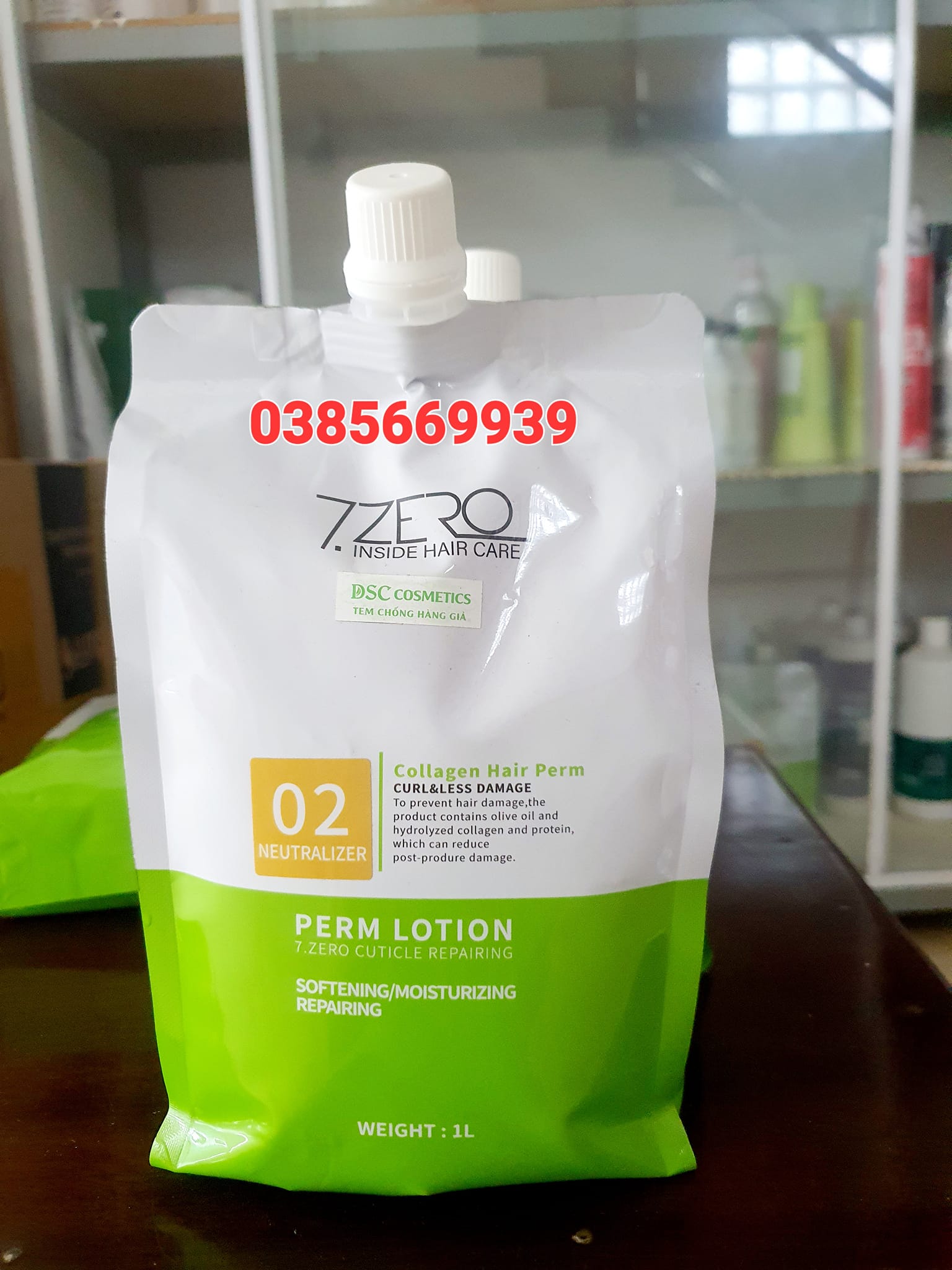 CẶP KEM DUỖI ÉP SIÊU THẲNG BÓNG TÓC 7. ZERO COLLAGEN DẠNG TÚI 1000ML