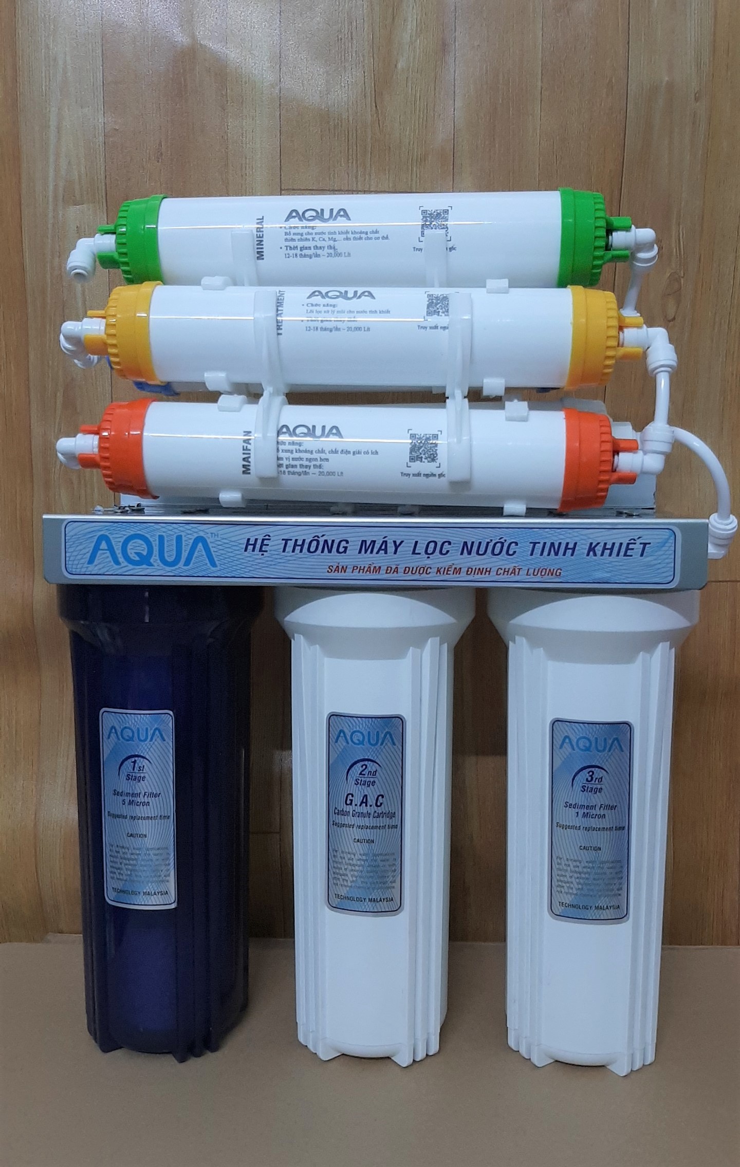 Bộ lọc nano 8 cấp aqua ,bộ lọc nước aqua công nghệ nano không nước thải .không dùng điện lắp đăt dễ dàng