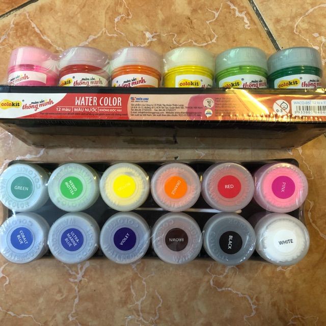 Màu nước thiên long waco-05 colokit 12 màu x 15ml/lọ