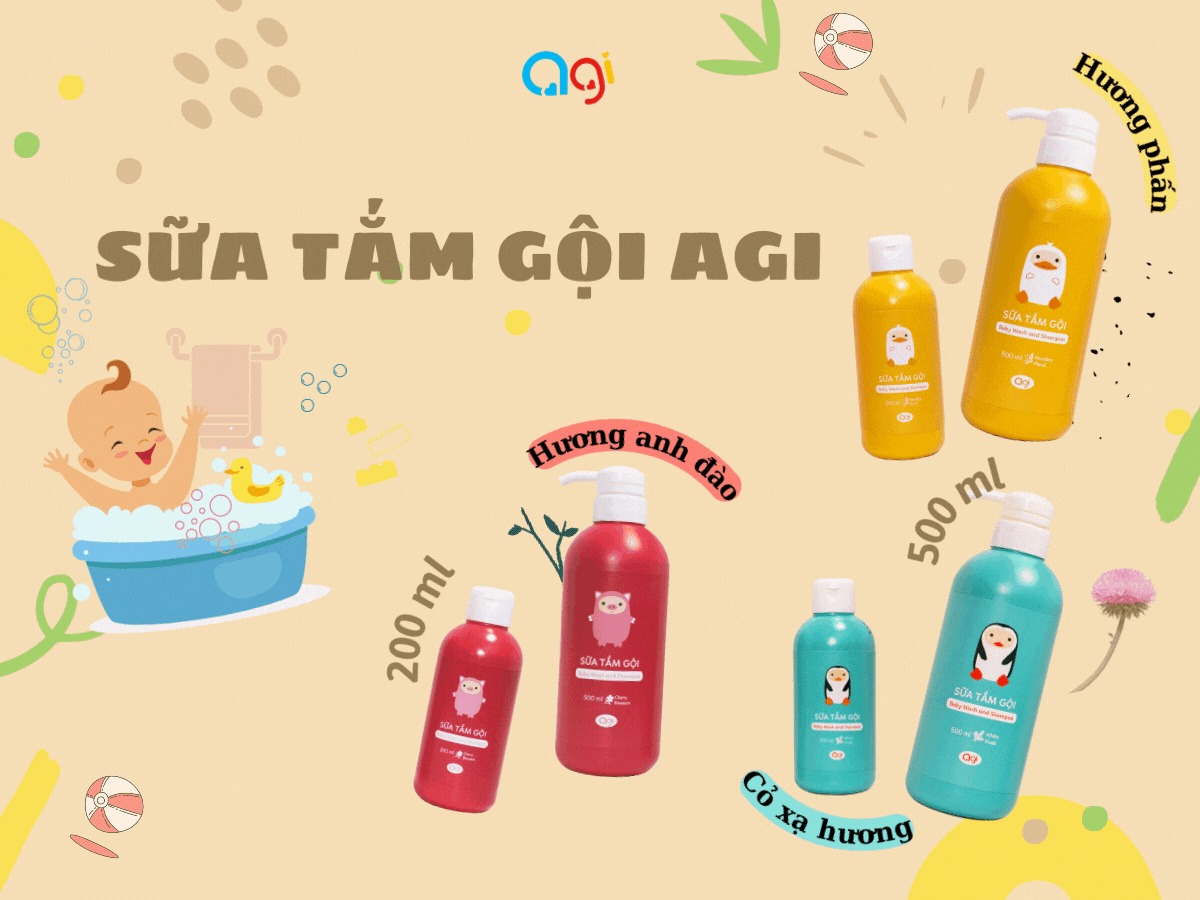 SỮA TẮM GỘI AGI 200ml/500ml