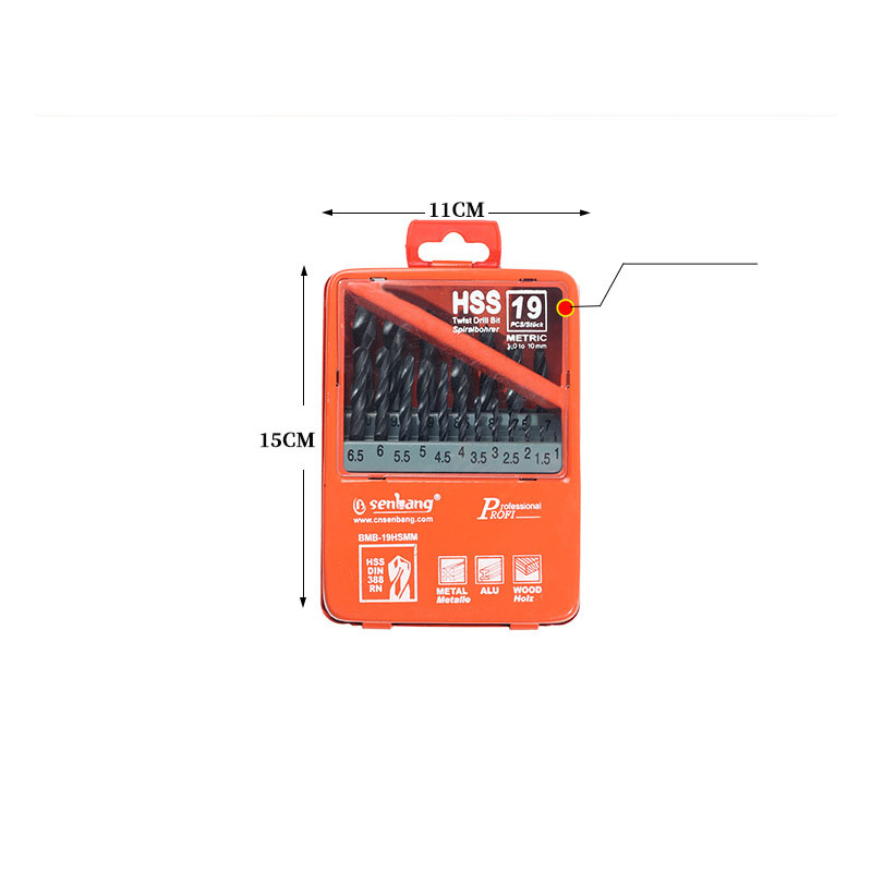 Hộp mũi khoan đỏ mạ titan cao cấp HSS đa năng 13 mũi/19 mũi