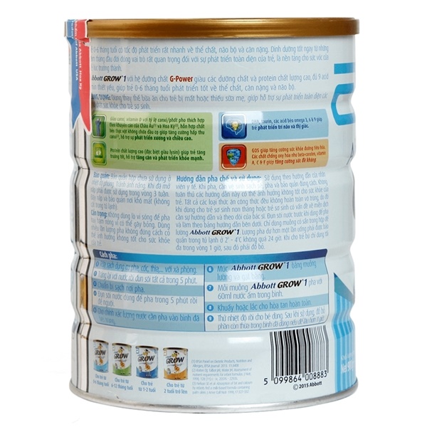 Sữa Bột Abbott Grow 1 900g (0-6 tháng tuôi) Hsd t1/2025