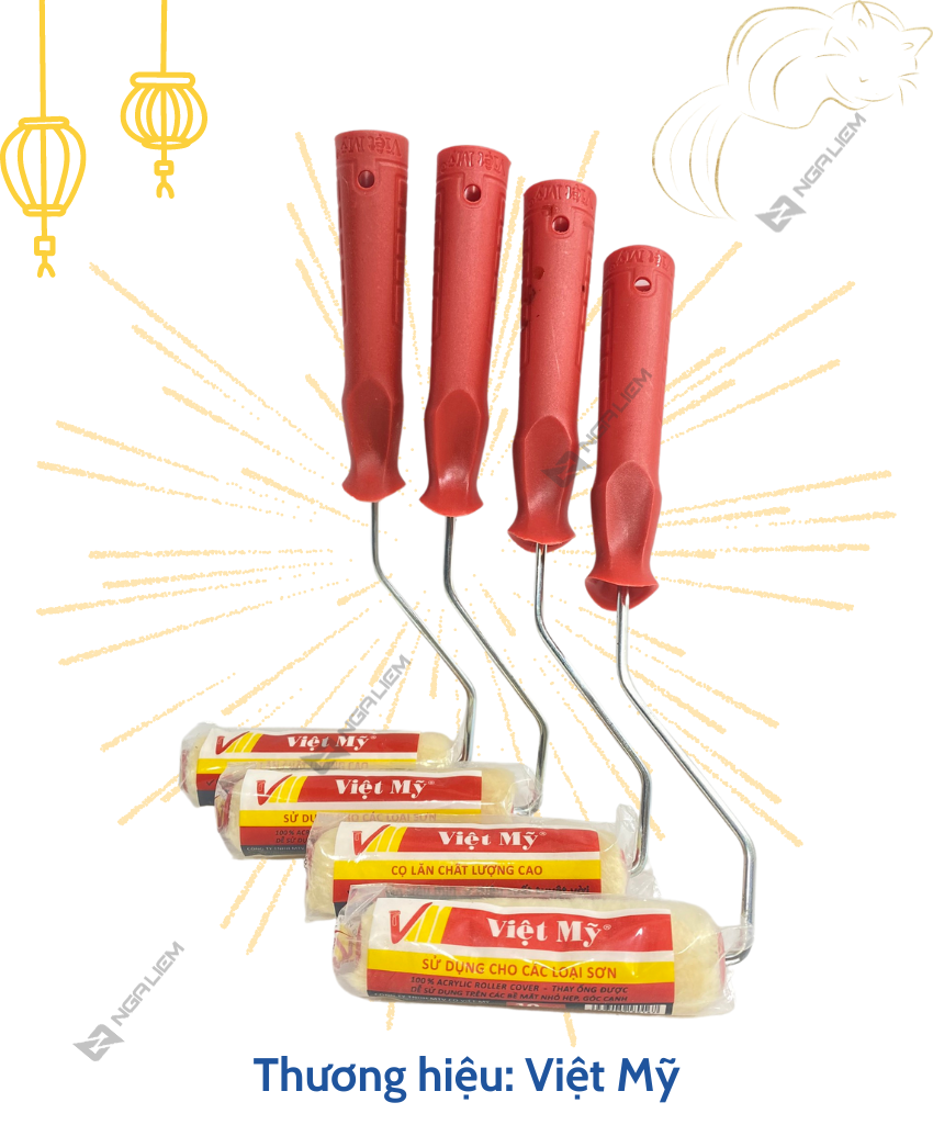 Lăn Sơn Nhựa Việt Mỹ (Lăn sơn chỉ 6cm; 10cm; Lăn sơn 11cm – 15cm – 21cm – 23cm)