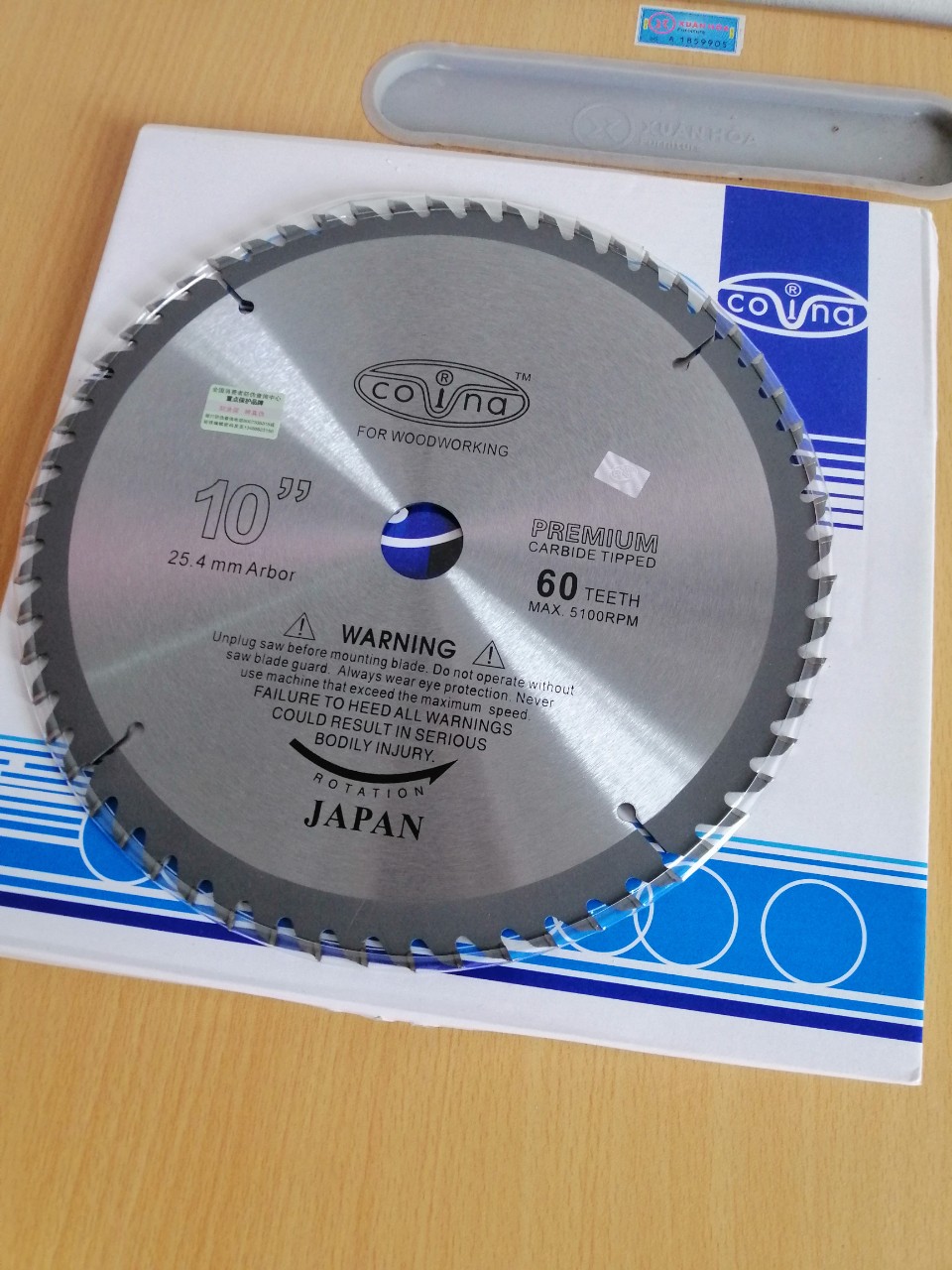 LƯỠI CƯA GỖ 255MM 60 RĂNG COVINA