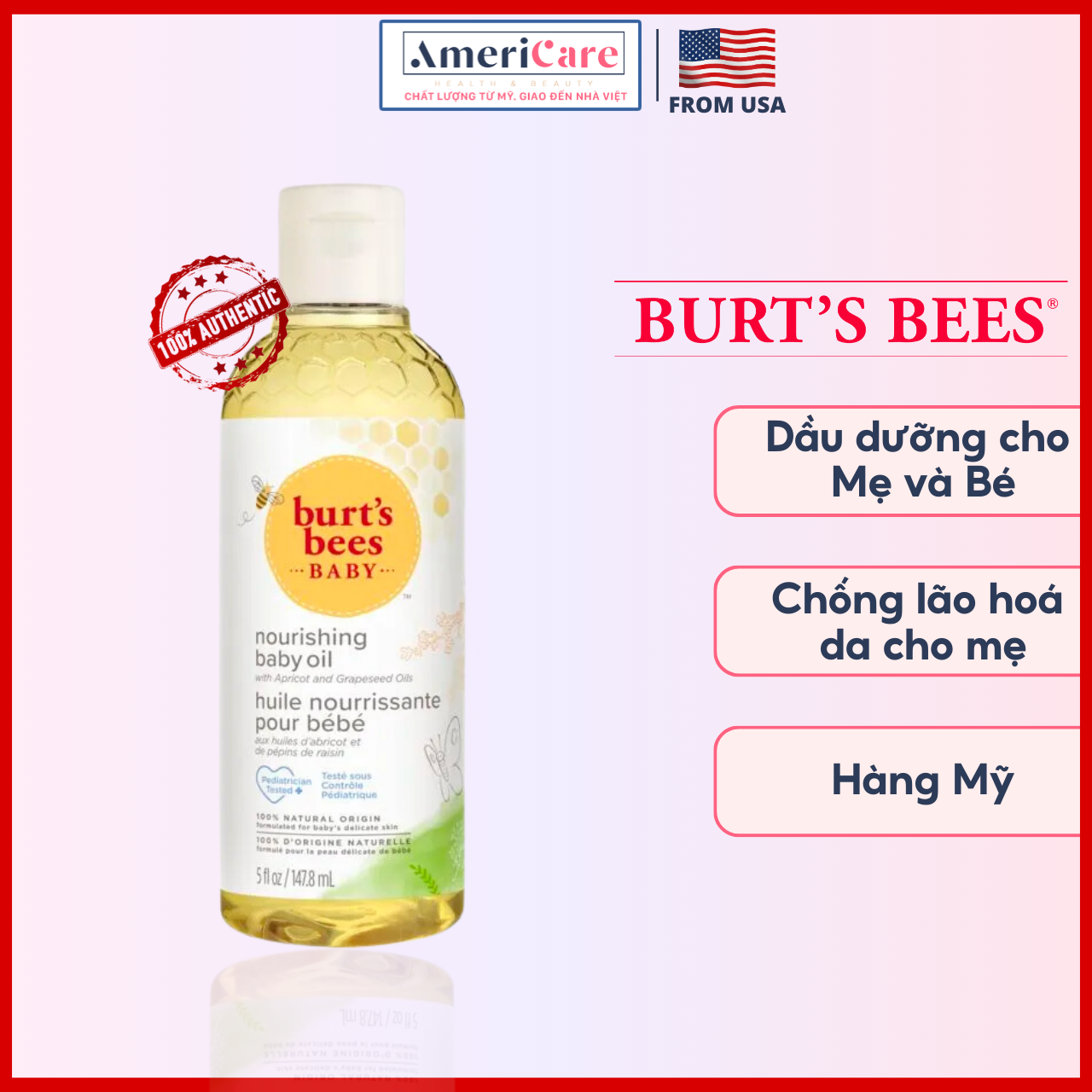 Burt s bee baby oil, massage pure oil for mom and baby, American Bill