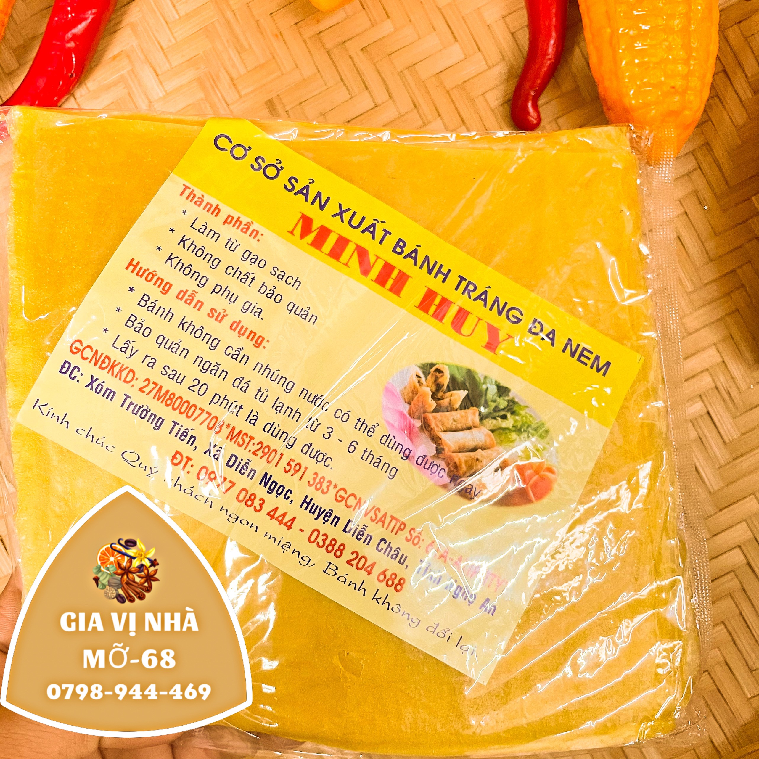 BÁNH ĐA MEM - BÁNH RAM MINH HUY - BỊCH 5 SẤP