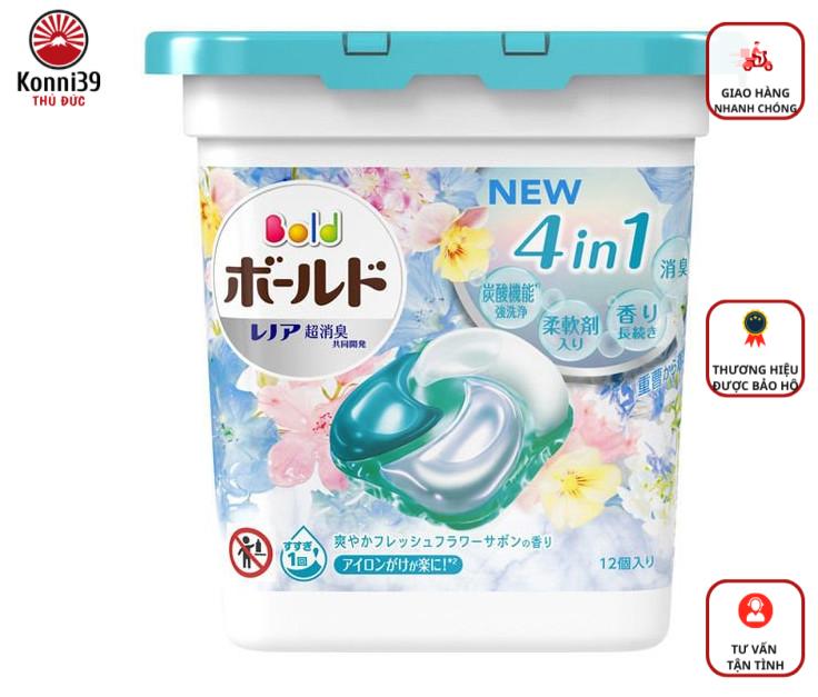 VIÊN GIẶT XẢ GELBALL 4IN1 NHẬT BẢN (HỘP 12 VIÊN)