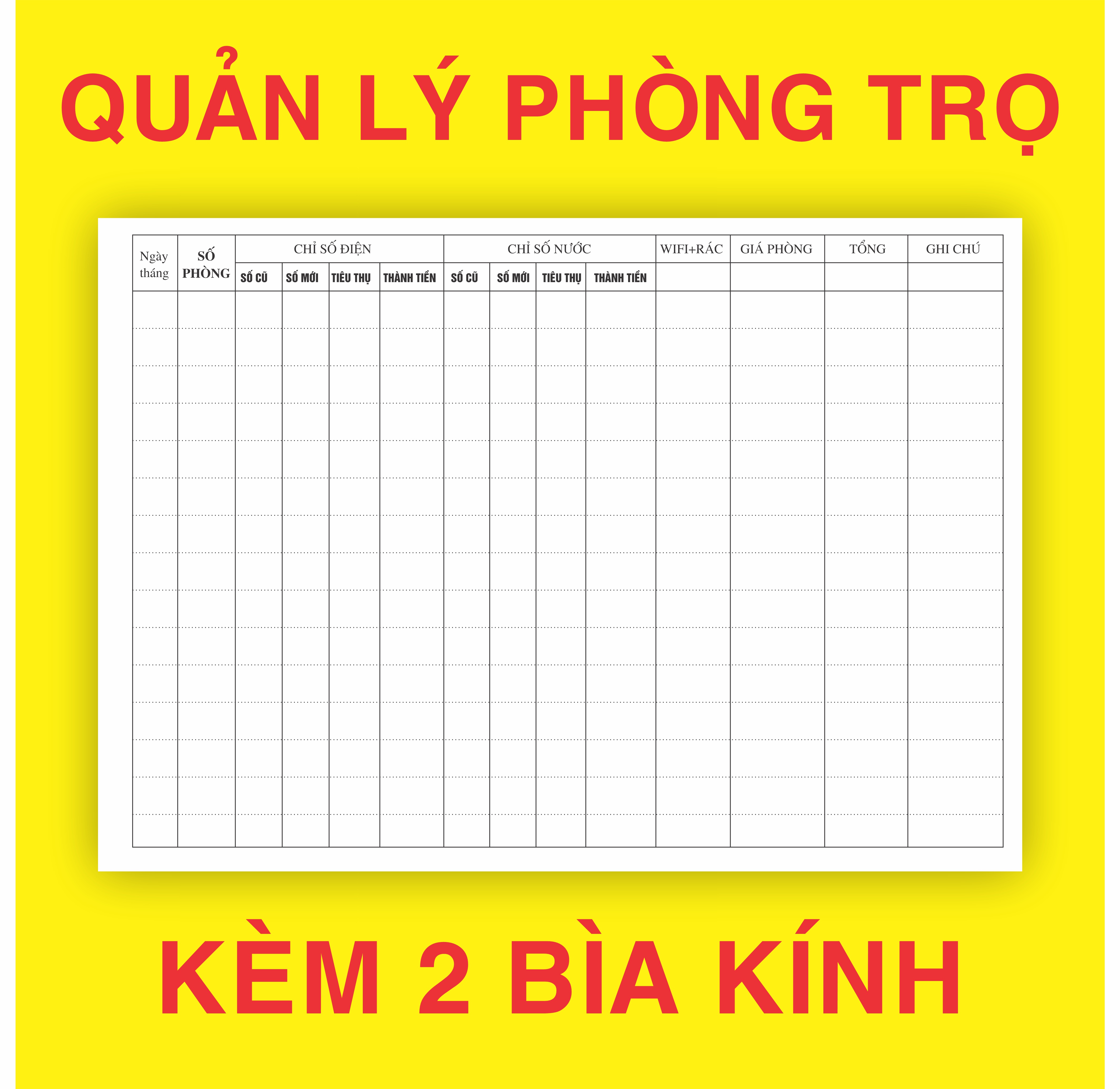 SỔ QUẢN LÝ PHÒNG TRỌ 100 trang A4