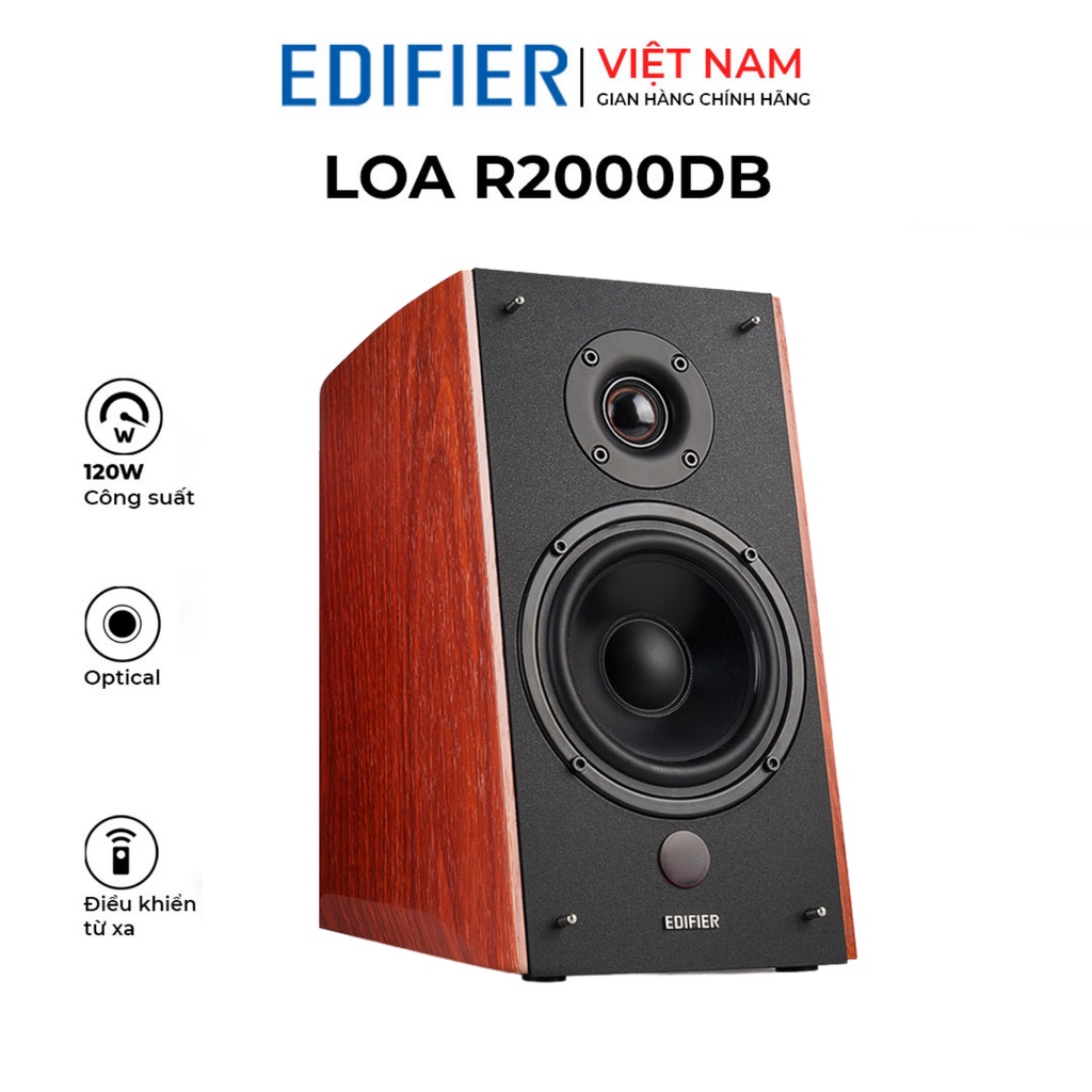 Loa bluetooth EDIFIER R2000DB - Bluetooth  - Ngõ vào Optical - Công suất  120W - Điều khiển từ xa - Chính hãng MAI THU - Bảo hành 15 tháng 