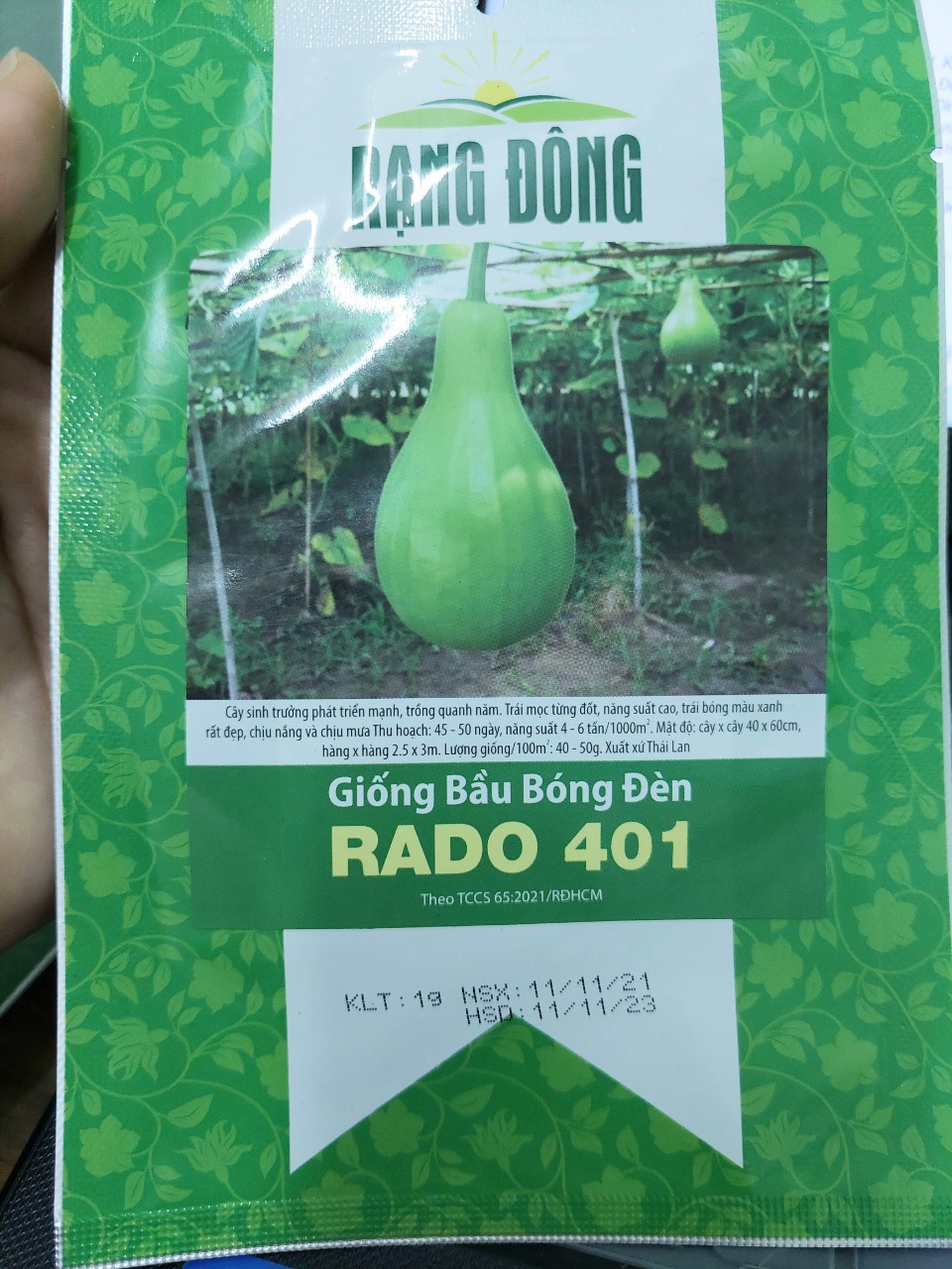 [Seeds] Hạt giống bầu bóng đèn (bầu gáo) RD401, đóng gói 1gr (khoảng 10 hạt)