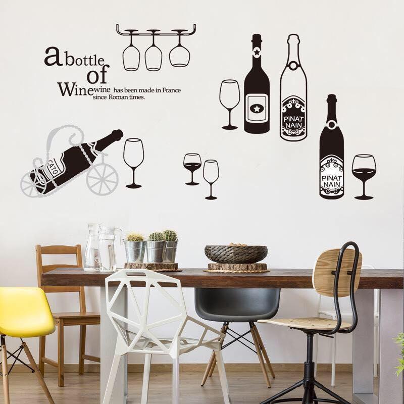Decal dán tường mẫu  trang trí nhà ăn và quán