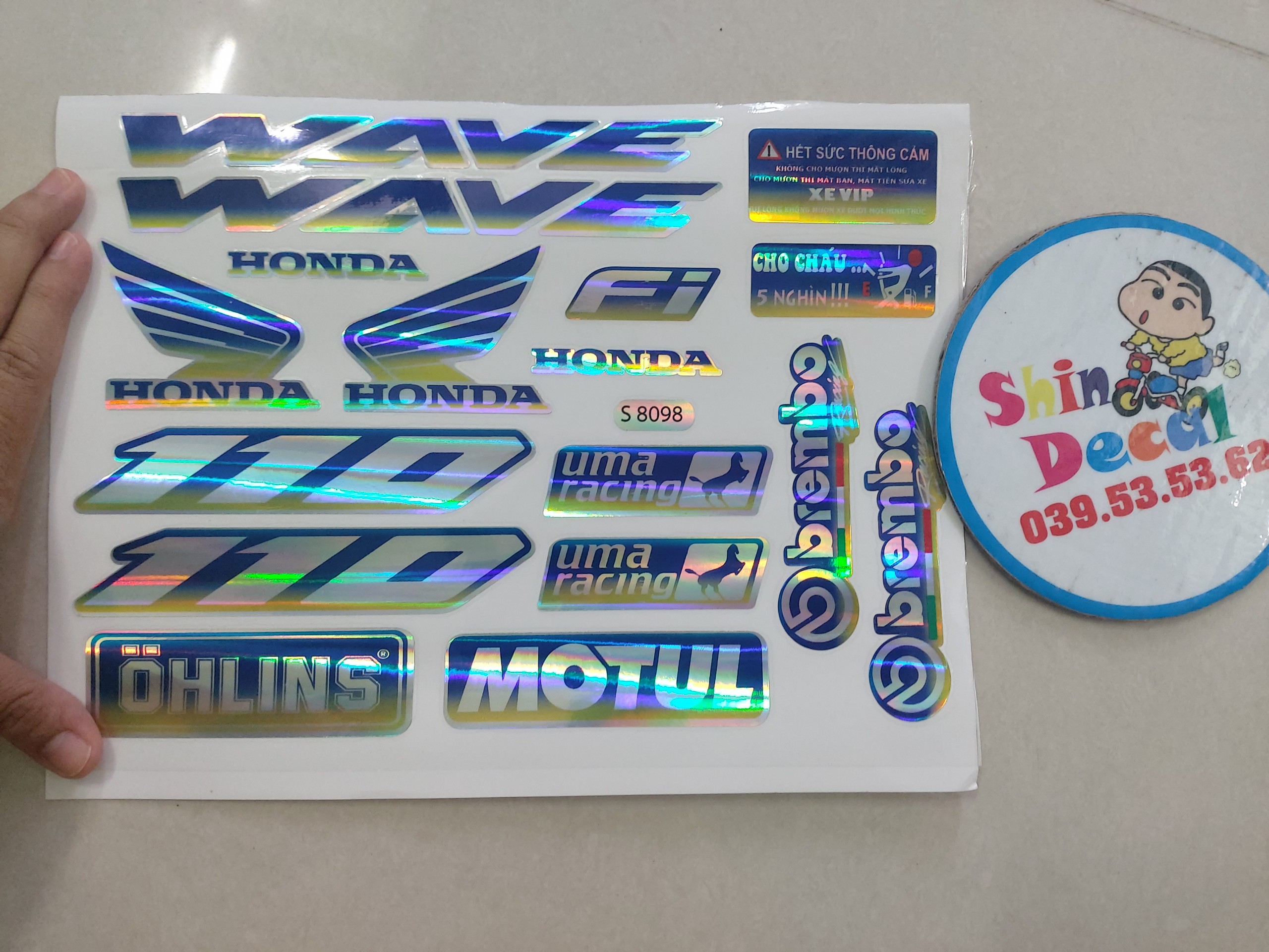 Trọn bộ logo wave 110 cánh chim honda 7 màu siêu rẻ.