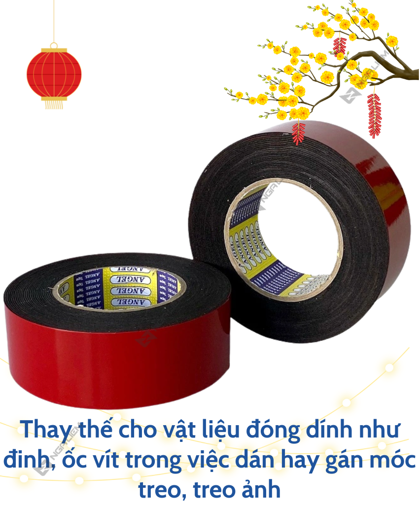 Băng Keo Xốp Đỏ 2P4 (24cm), 5P (50cm)