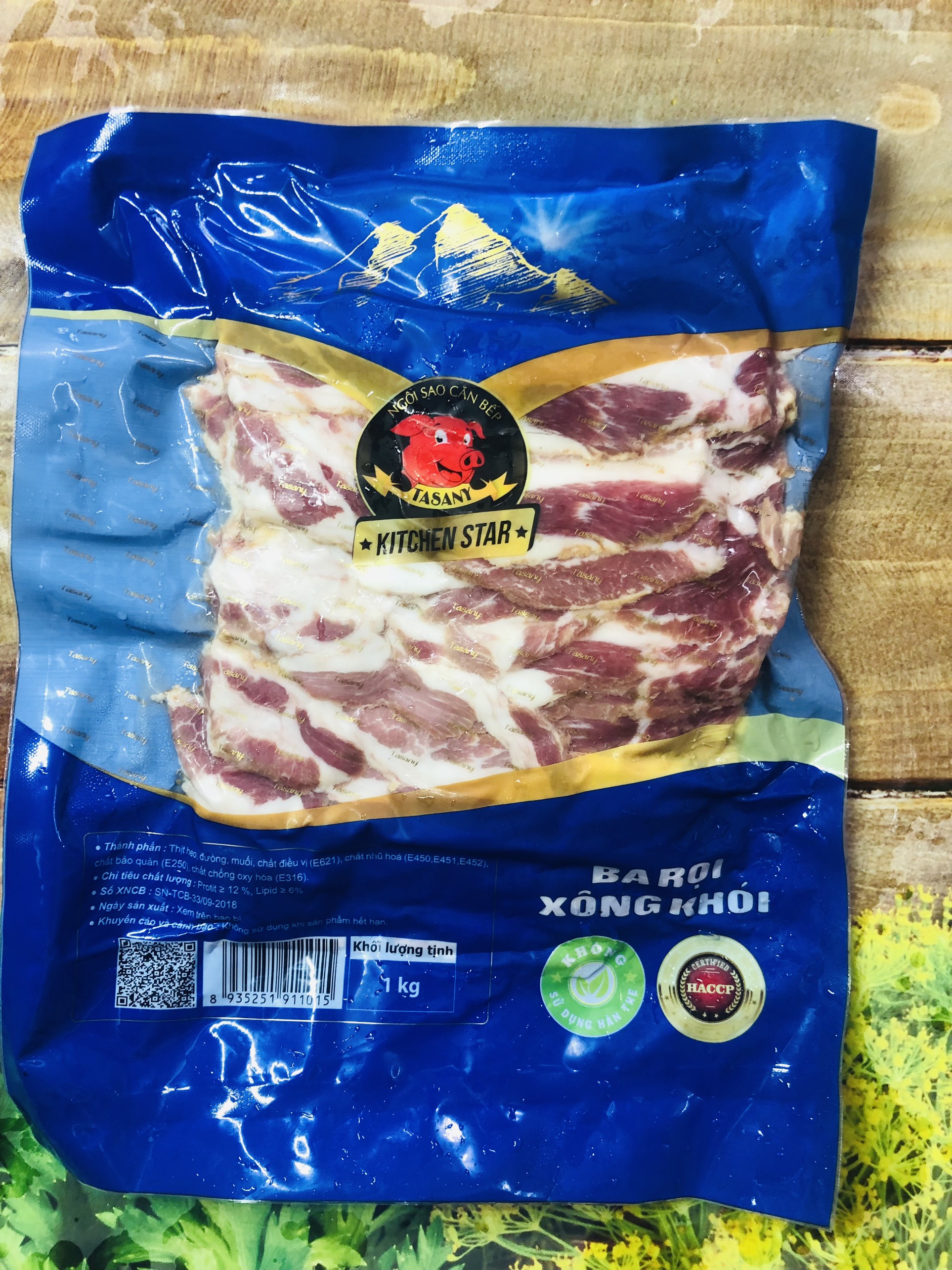 Thịt ba rọi xông khói gói 1kg