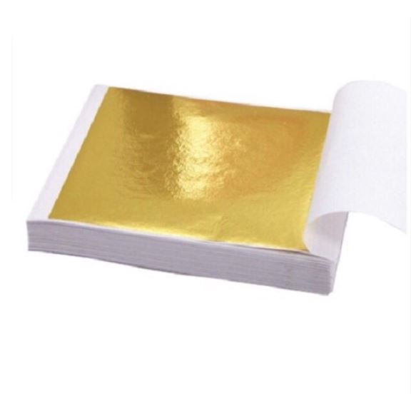 100 Lá Dát Vàng 24k (9cm X 9cm) và keo dát vàng chuyên dụng