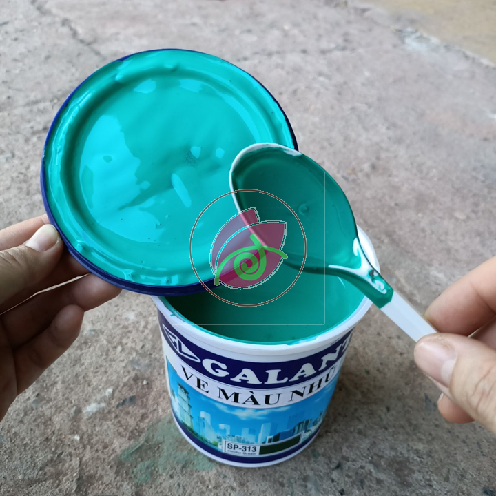 [Sơn chậu] Ve màu xanh lá Galant 1kg, sơn tường phào chỉ bê tông thạch cao chậu cảnh