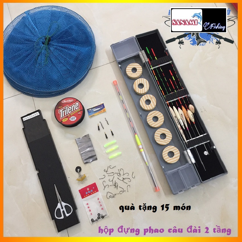 [Quà Tặng Siêu Hấp Dẫn] Hộp đựng phao câu đài 2 tầng 15 món, 6 phao câu đài - SANAMI FISHING