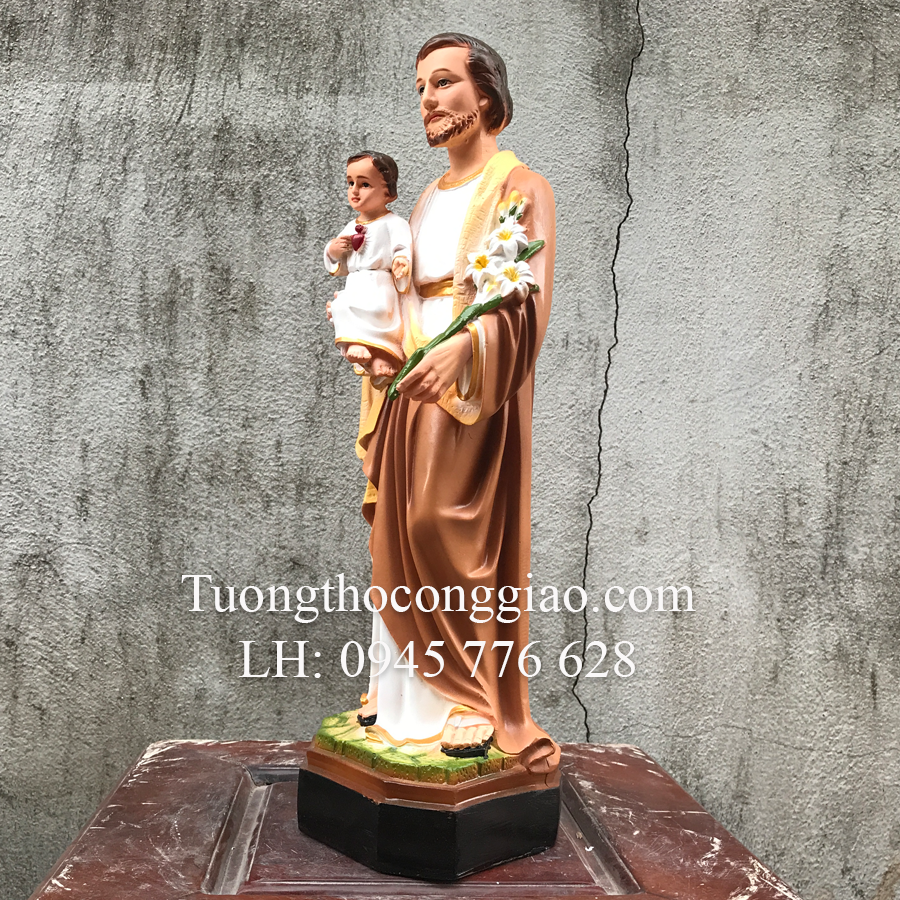 Tượng Thánh Giuse Bế Chúa Con 40cm (Thánh Giuse Bế)