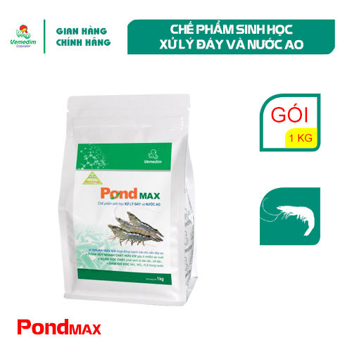 "Hoàn tiền đến 10%" Vemedim Pond max dùng xử lý đáy và nước ao nuôi tôm, gói 1kg