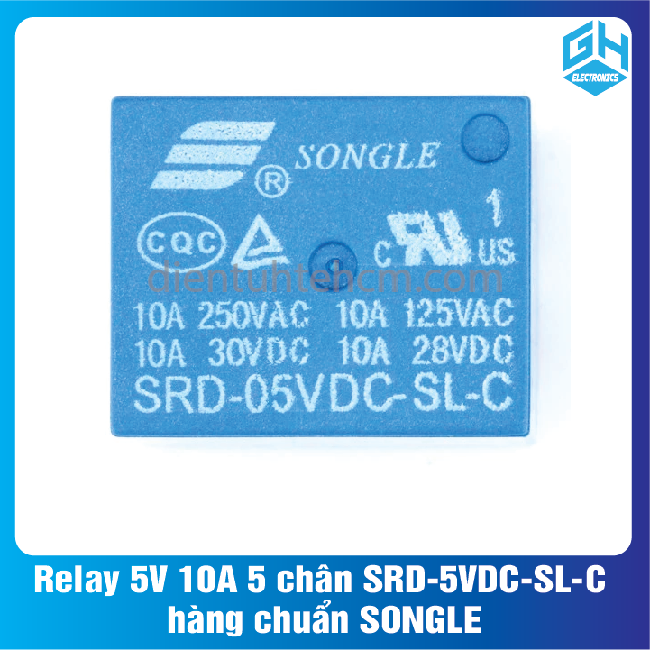 Relay 5V 10A 5 chân SRD-5VDC-SL-C tùy chọn phân loại