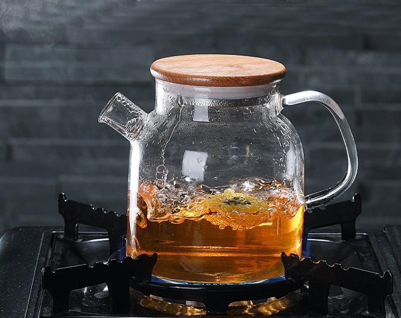 Bình trà thủy tinh nắp gỗ sang trọng 700ml