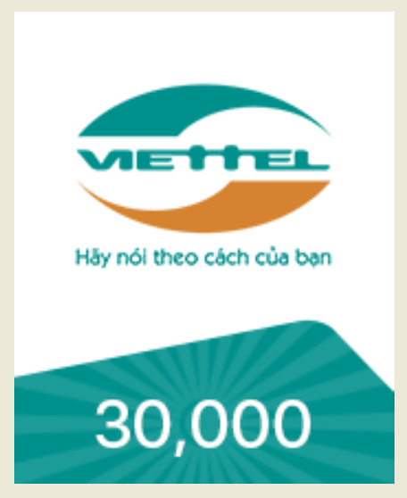 [HCM]Mã thẻ VIETTEL 30.000 - nhận mã SIÊU TỐC qua EMAIL