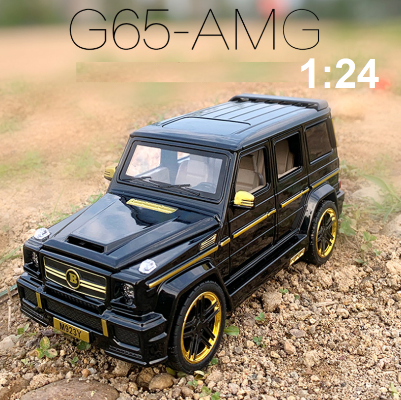 Mô hình xe ô tô Mercedes G65 Brabus XLG 1:24 xe ô tô làm bằng kim loại có đèn và âm thanh mở các cửa xe chạy bằng cót xe đồ chơi trẻ em