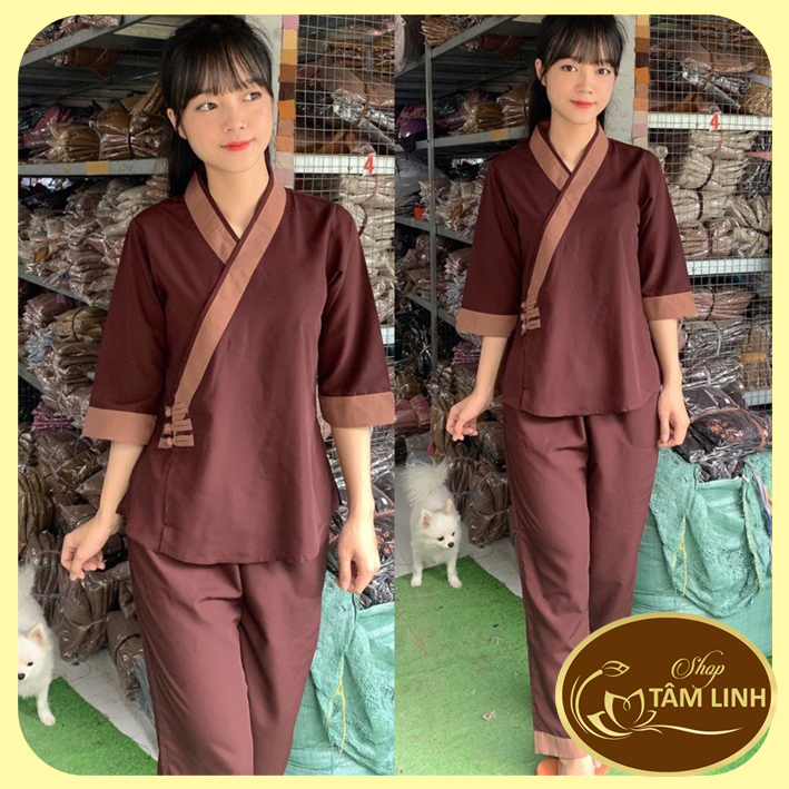 Đồ lam đi chùa _ mẫu tim 3 nút