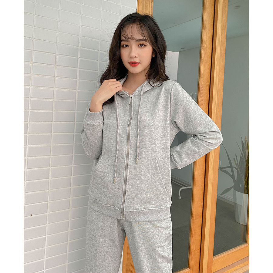 Bộ hoodie nỉ da cá cotton cao cấp