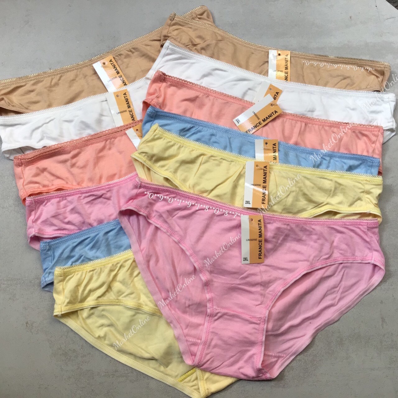Set 10 quần lót nữ cotton lụa cao cấp mềm mịn mát nhiều màu nền trơn quyến rũ 4 size từ 35kg đến 65kg MR10 nội y MarketOnline