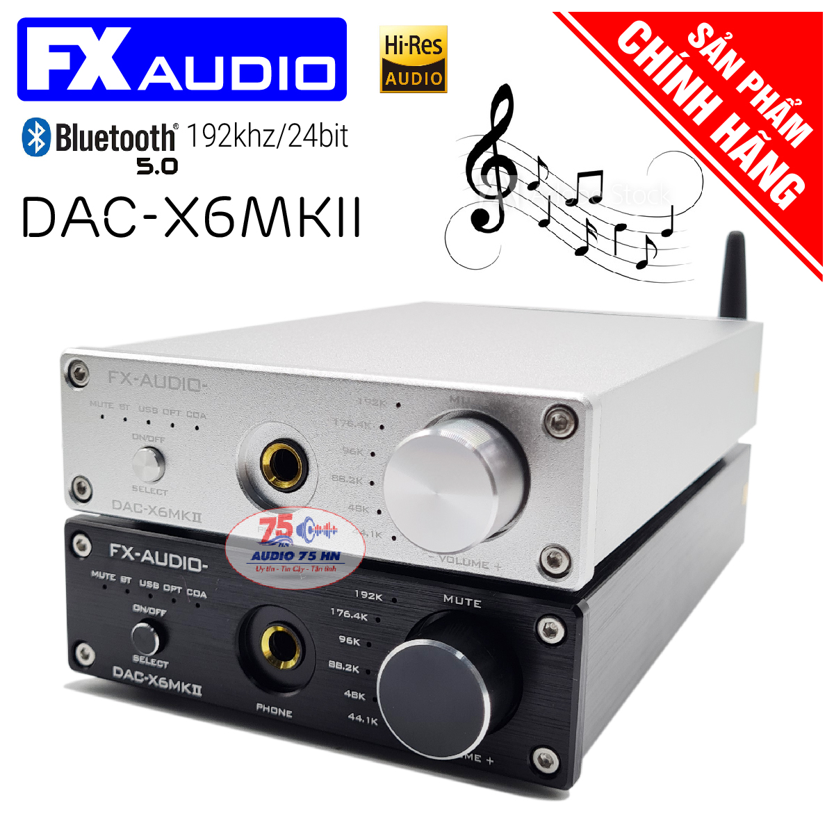 Dac X6 MKII dac nghe nhạc lossless 192khz/24bit Bluetooth 5.0
