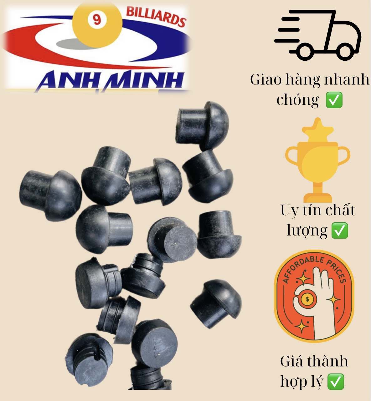 [HCM]BỘ CAO SU ĐẾ CƠ BIDA