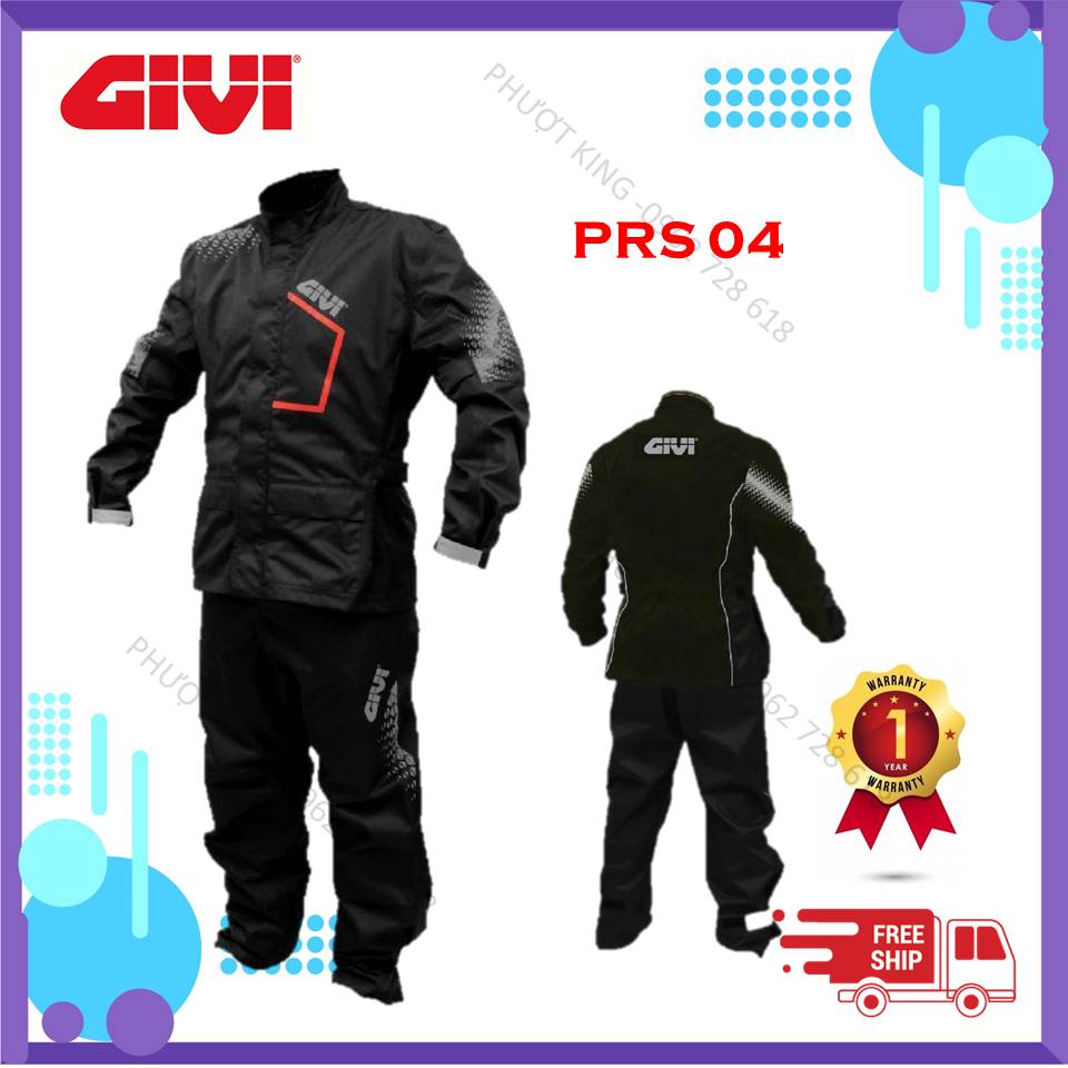 [CHÍNH HÃNG - TẶNG ỦNG CAO SU] Áo mưa bộ givi PRS04 AXN