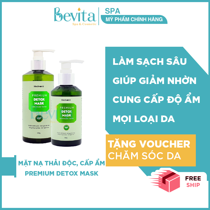 Mặt nạ thải độc, dưỡng ẩm Premium Detox Mask Mediworld, mặt nạ cấp ẩm, giảm nhờn - Bevita