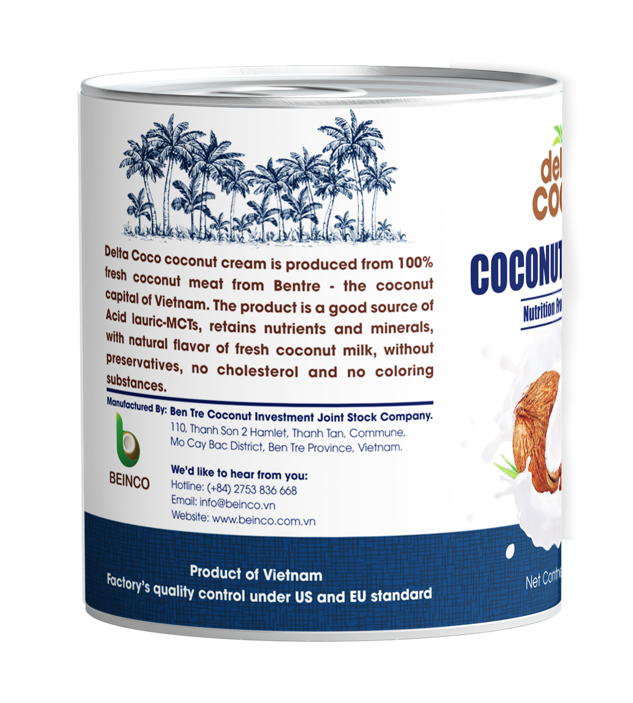 Nước Cốt Dừa Đóng Lon Đậm Đặc Delta Coco 300ml