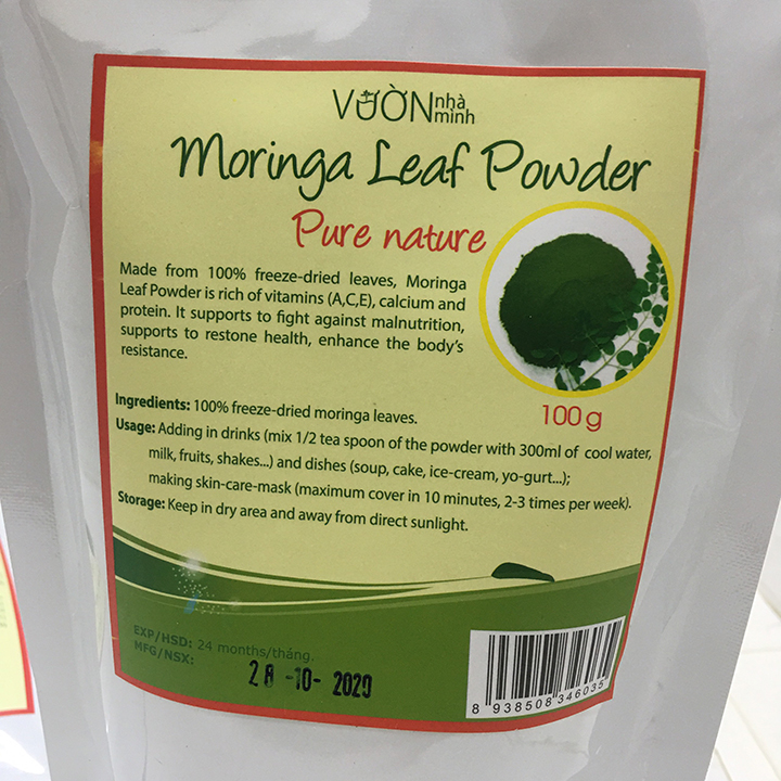Bột lá chùm ngây 100g [Vườn Nhà Mình]