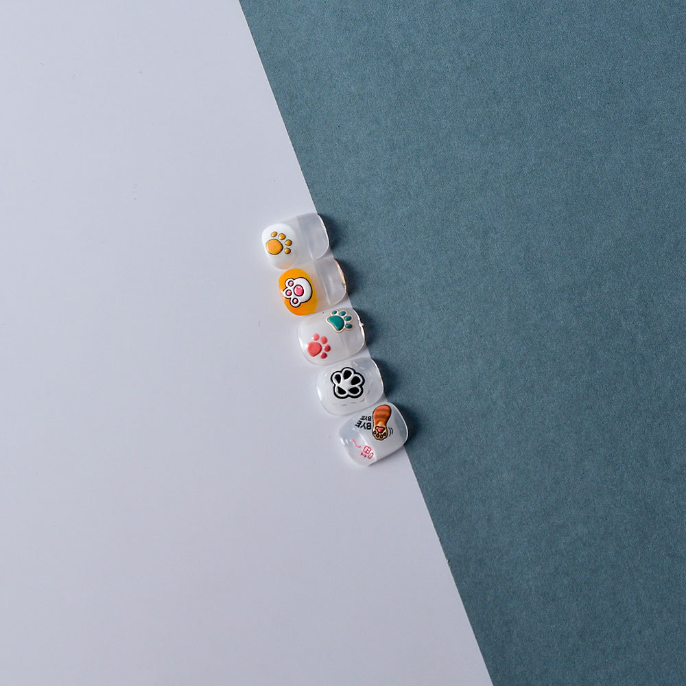 Sticker Lụa Nổi 5D | Chân Chó Mèo Hoạt Hình | Hình Dán Móng Tay