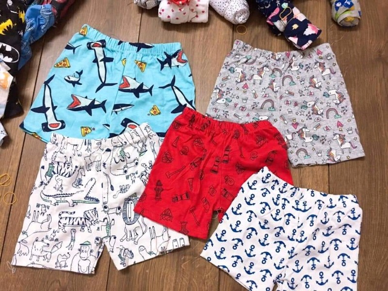 Set 5 quần đùi bé trai size đại 10 - 35 kg