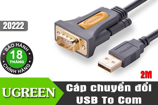 Cáp Chuyển Đổi USB 2.0 Sang COM RS232 - DB9 Ugreen 20222 dài 2M